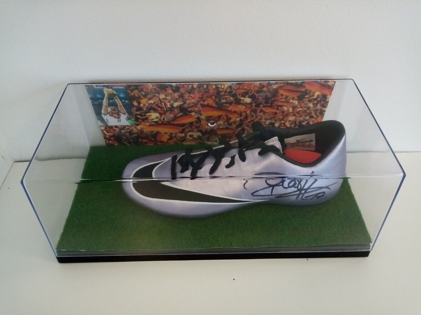 Fußballschuh Mertesacker signiert  Autogramm Unterschrift Nike Fußball WM 2014