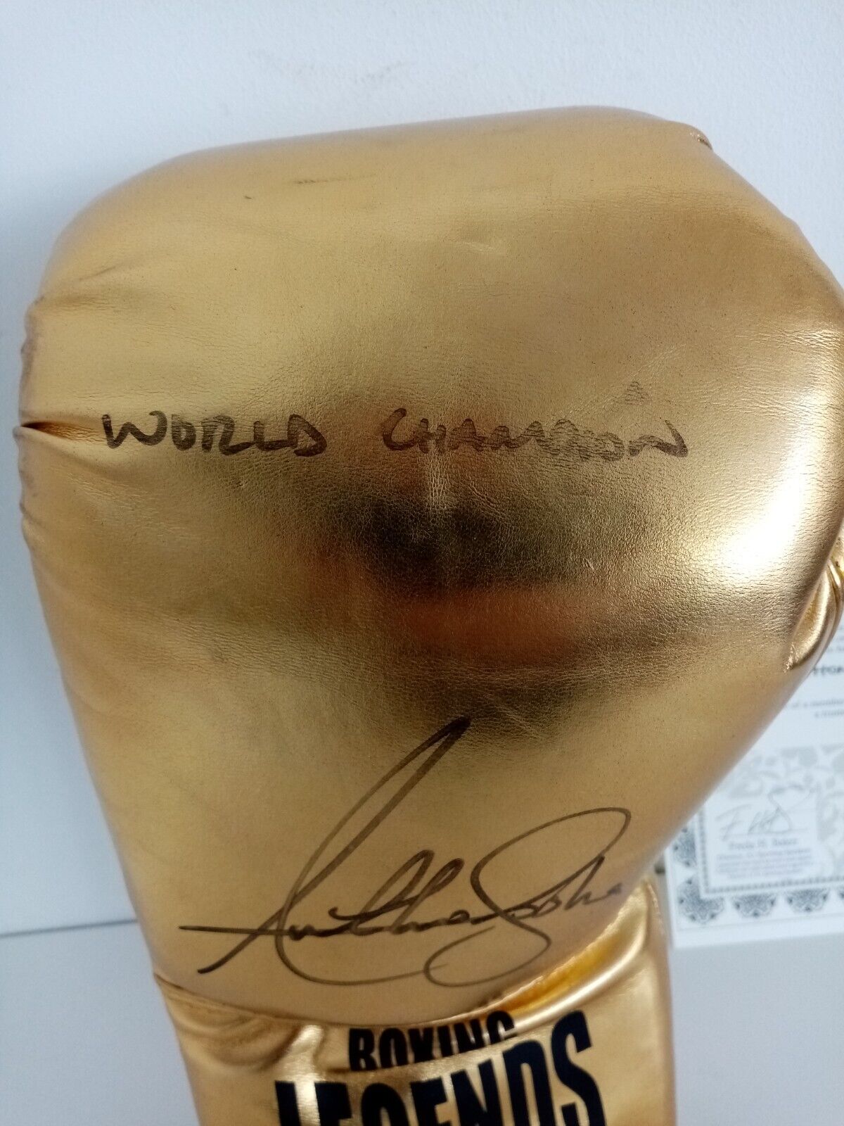Boxing glove Anthony Joshua signed signature autograph boxing england coa