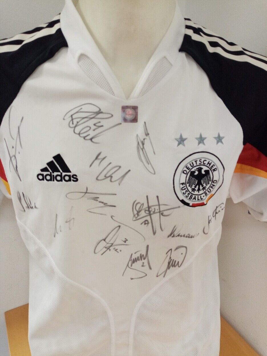 Deutschland Trikot EM 2004 Teamsigniert DFB Fußball Autogramm Adidas Euro COA S