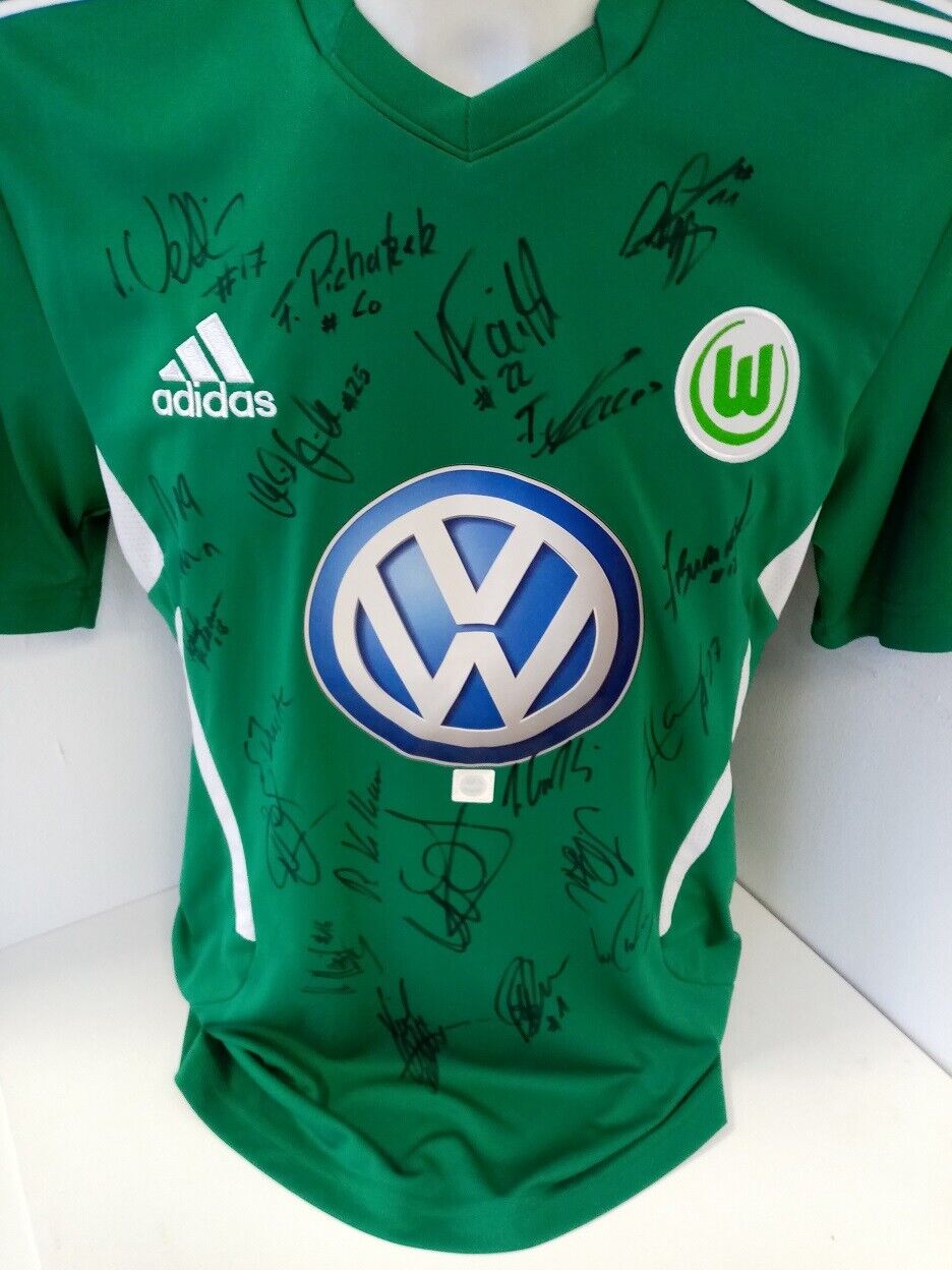 VFL Wolfsburg Trikot 2012/2013 Teamsigniert Wölfe Autogramm Adidas Bundesliga M