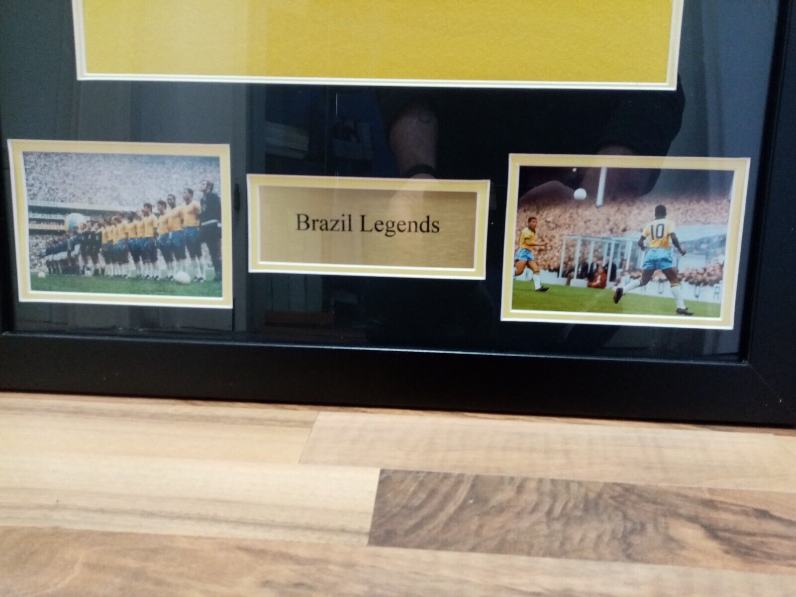 Brazil Repro Trikot WM 1970 + frame team signed autograph pele rivelino coa