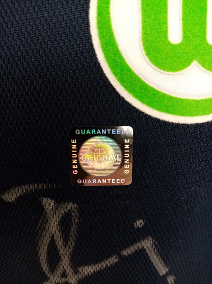 VFL Wolfsburg Shirt Hecking signiert Autogramme Fußball Nike Unterschrift Neu M