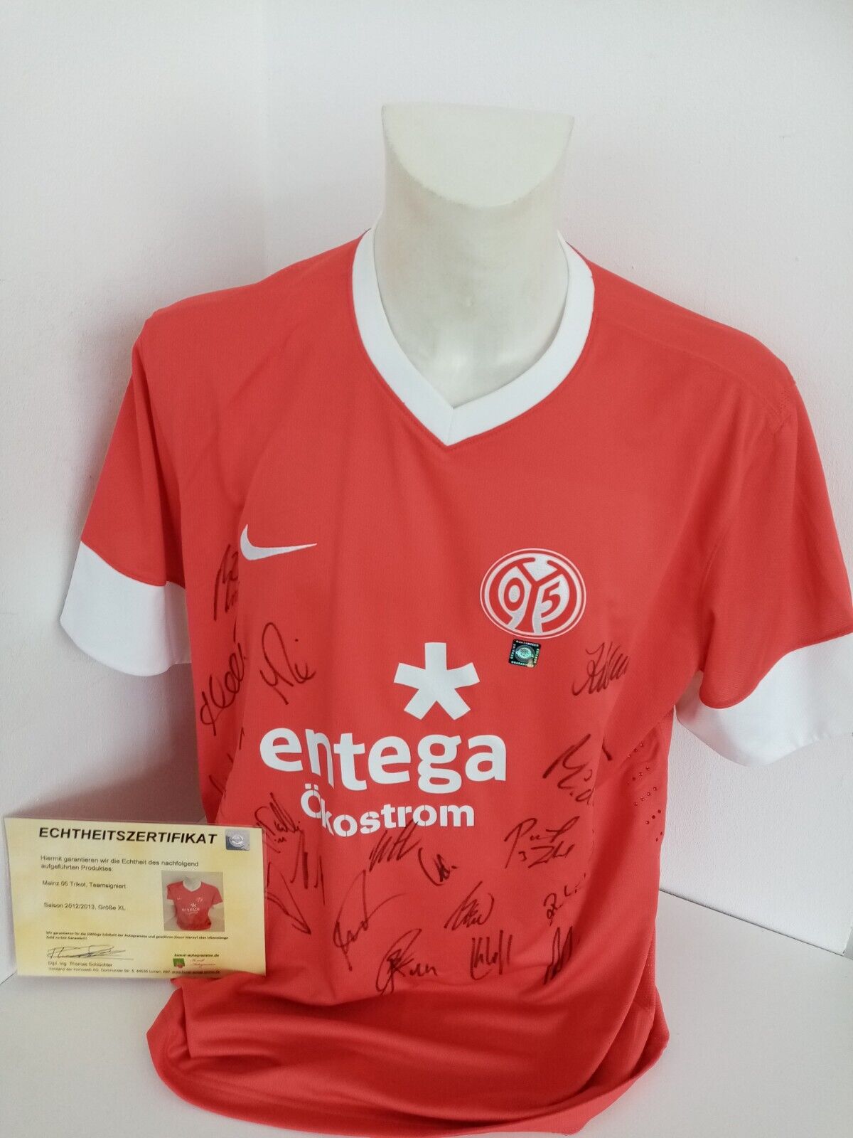 Mainz 05 Trikot 2012/2013 Teamsigniert FSV Bundesliga Autogramm Neu Nike COA XL