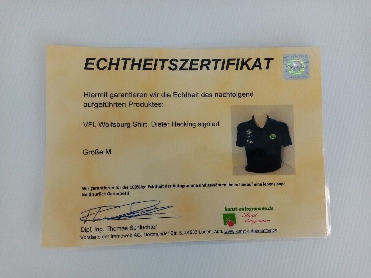 VfL Wolfsburg Shirt Hecking signed autographs football nike signature new m