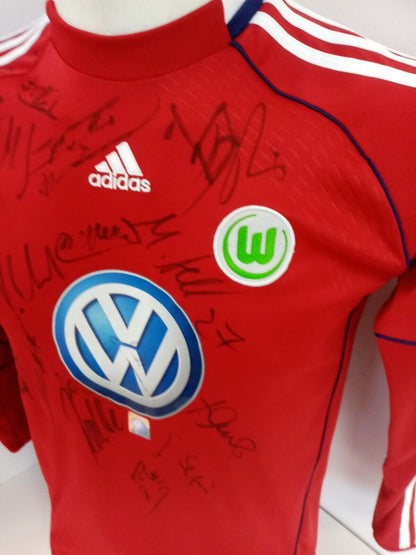 VFL Wolfsburg Torwart Trikot 2013/2014 Teamsigniert Adidas Bundesliga Wölfe 152