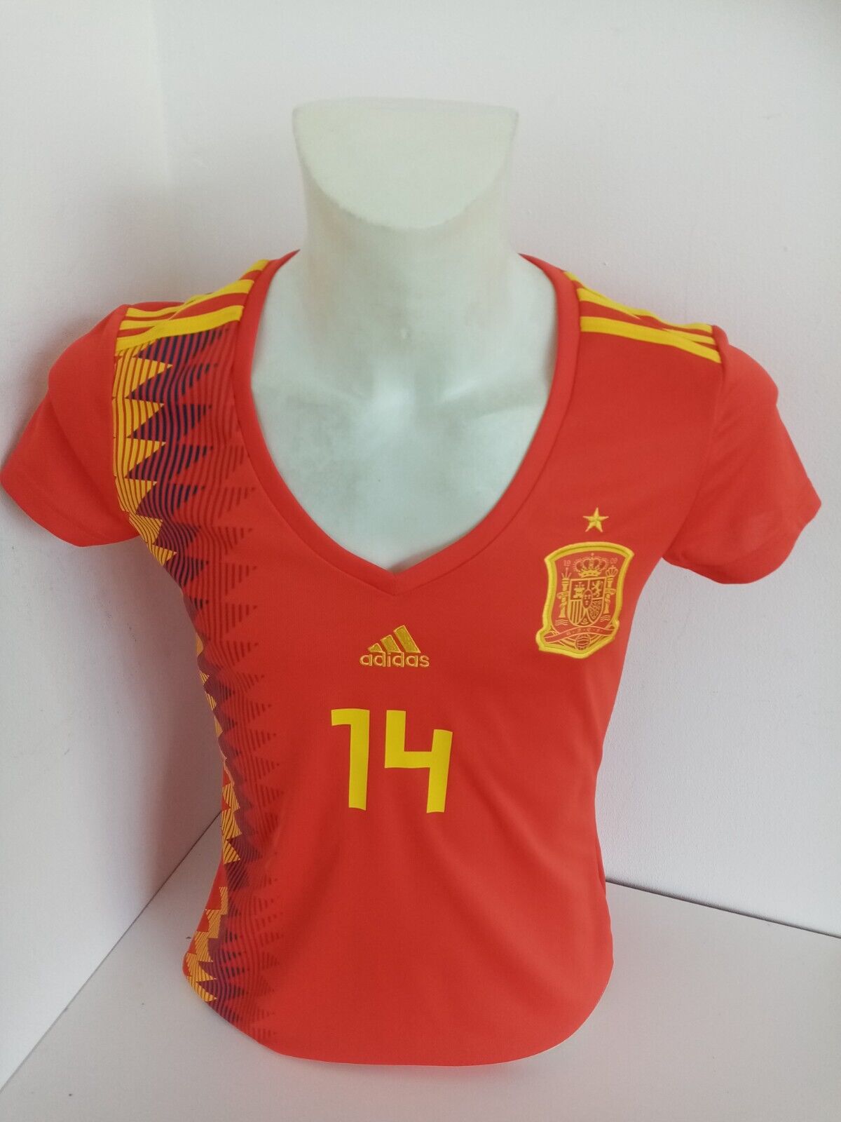 Spain ladies jersey juan bernat signed autograph football adidas new espana m