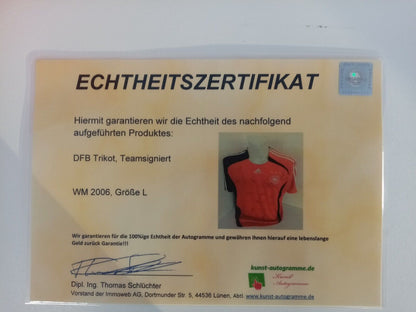 Deutschland Trikot WM 2006 Teamsigniert Autogramm Fußball DFB Adidas COA L