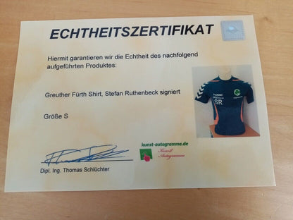 Greuther Fürth Shirt Stefan Ruthenbeck signiert Autogramme Fußball Hummel COA S