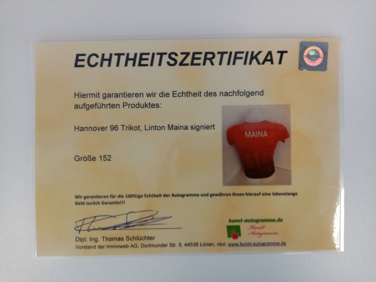 Hannover 96 Trikot Linton Maina signiert Autogramm Bundesliga Fußball Jako 152