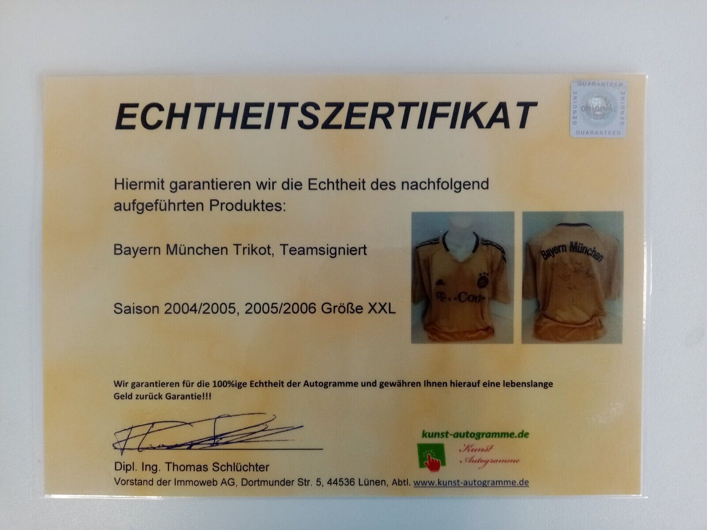 Bayern München Trikot 04/05 05/06 Teamsigniert Fußball Bundesliga Adidas COA XXL