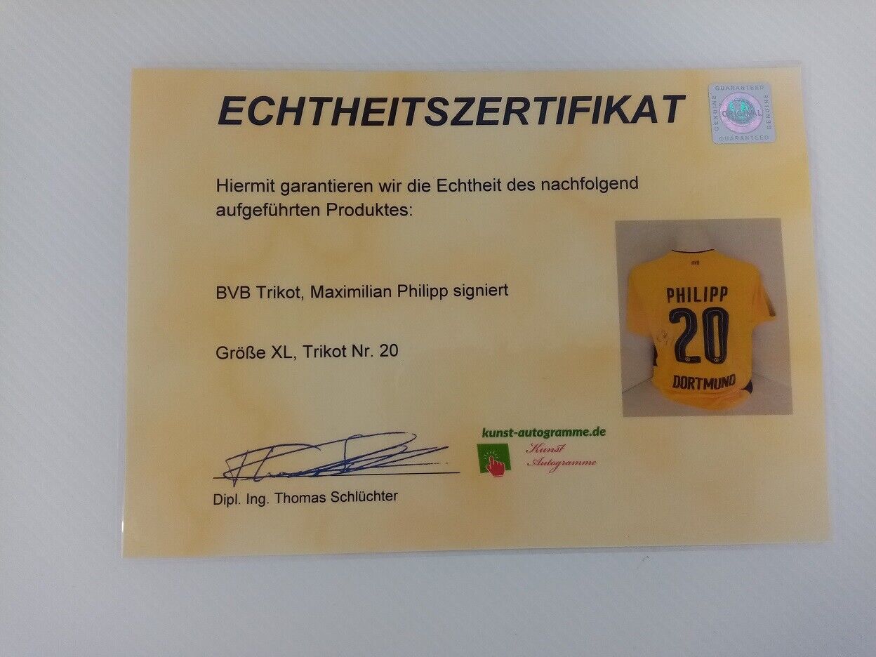 Borussia Dortmund Trikot Philipp signiert BVB Autogramm Fußball Puma Neu COA XL