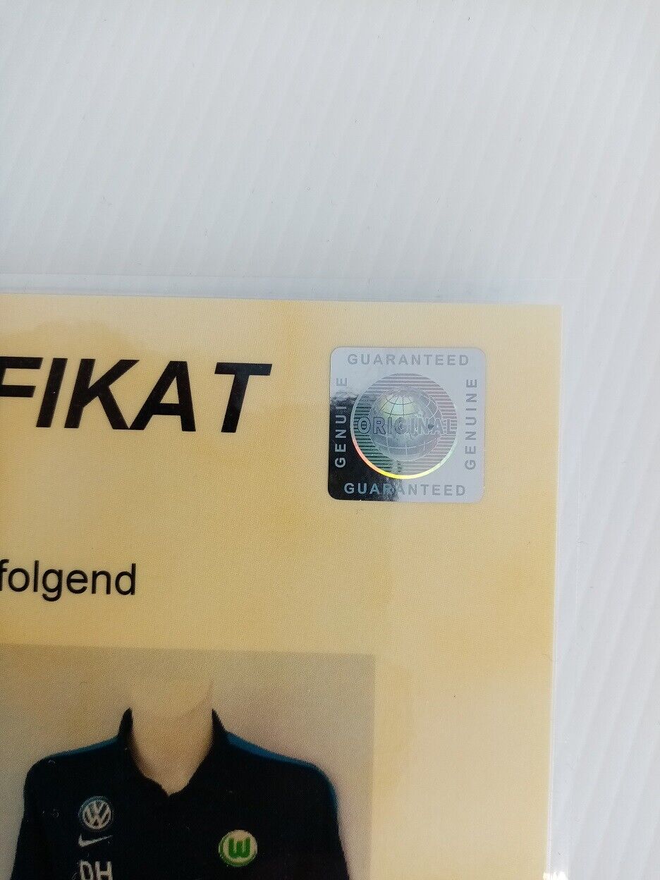 VFL Wolfsburg Shirt Hecking signiert Autogramme Fußball Nike Unterschrift Neu M