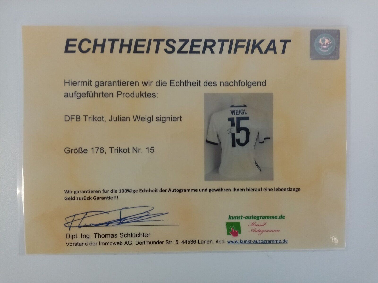 Deutschland Trikot Weigl signiert DFB Weltmeister Autogramm Fußball Adidas 176