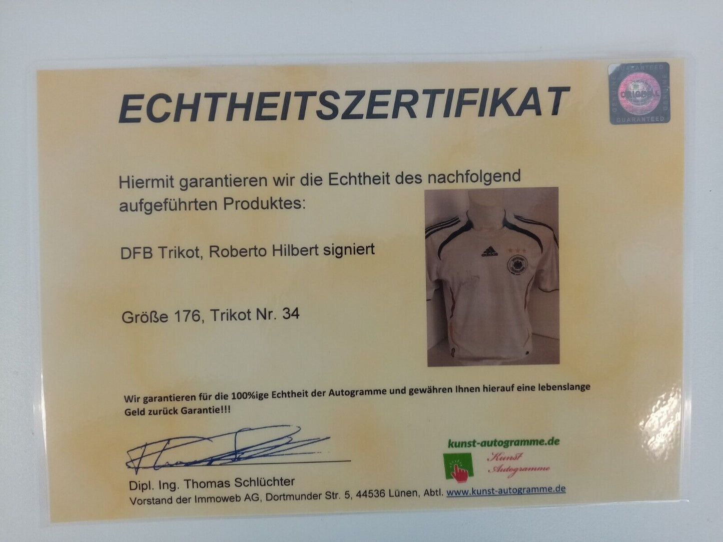 Deutschland Trikot Roberto Hilbert signiert DFB Autogramm Fußball Adidas 176