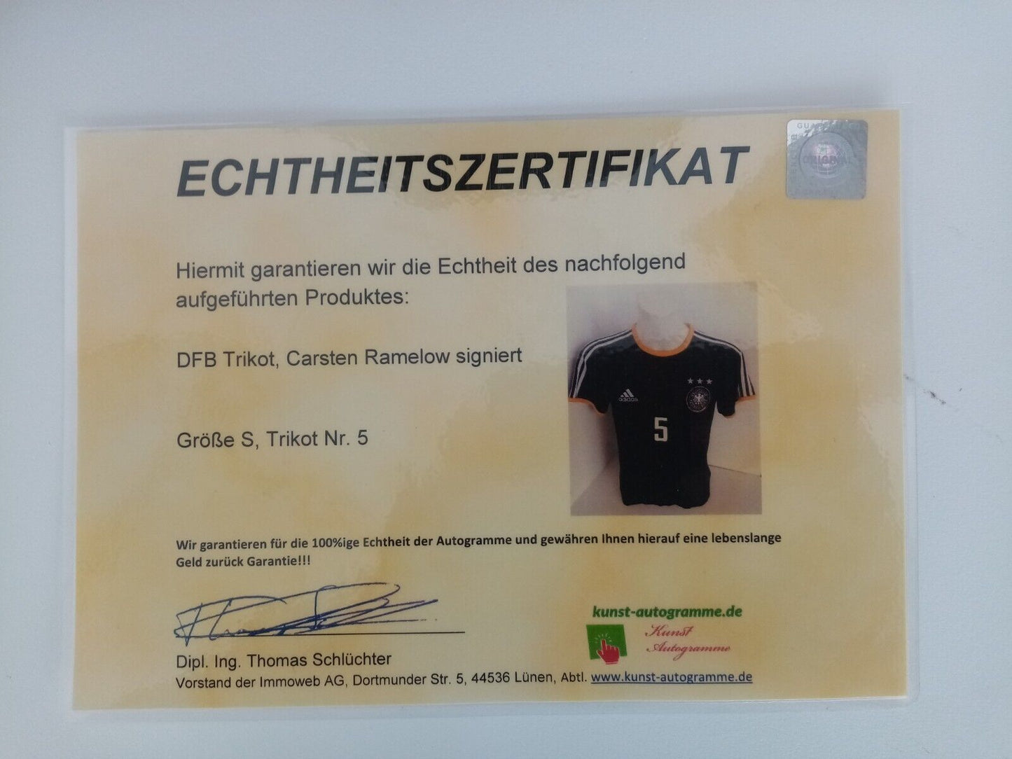 Deutschland Trikot Carsten Ramelow signiert DFB Adidas Autogramm Unterschrift S