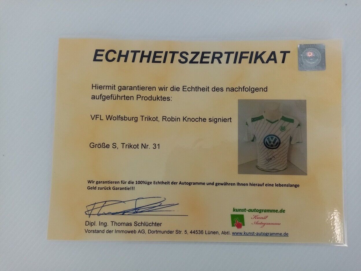 VFL Wolfsburg Trikot Knoche signiert Wölfe Fußball Bundesliga Autogramm Kappa S