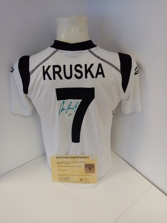 FSV Frankfurt Shirt Kruska signiert Autogramm Fußball Trikot Saller COA Größe S