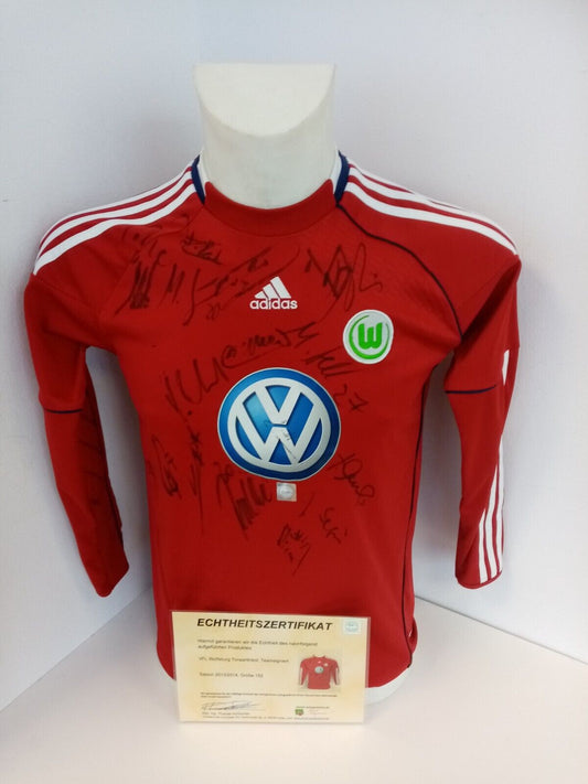 VFL Wolfsburg Torwart Trikot 2013/2014 Teamsigniert Adidas Bundesliga Wölfe 152
