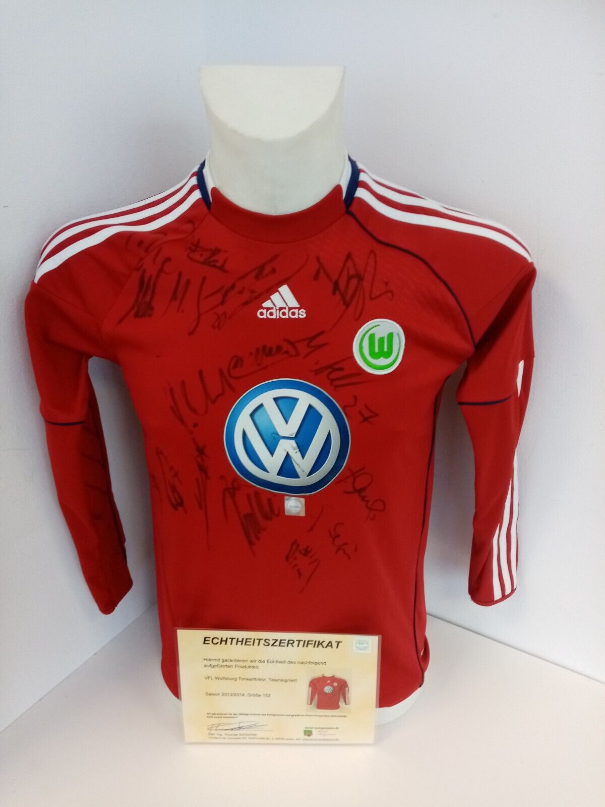 VFL Wolfsburg Torwart Trikot 2013/2014 Teamsigniert Adidas Bundesliga Wölfe 152