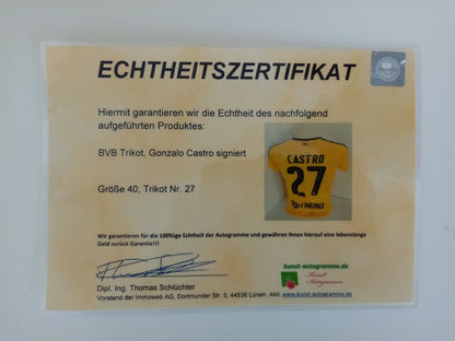 Borussia Dortmund Trikot Castro signiert BVB Autogramm Fußball Puma Damen Neu 40