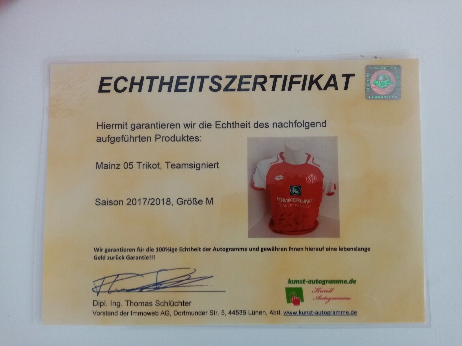 Mainz 05 Trikot 2017/2018 Teamsigniert Autogramm Bundesliga Fußball Lotto Neu M