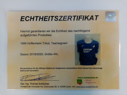 1899 Hoffenheim Trikot 19/20 Teamsigniert Autogramm Fußball Bundesliga Joma 4XL