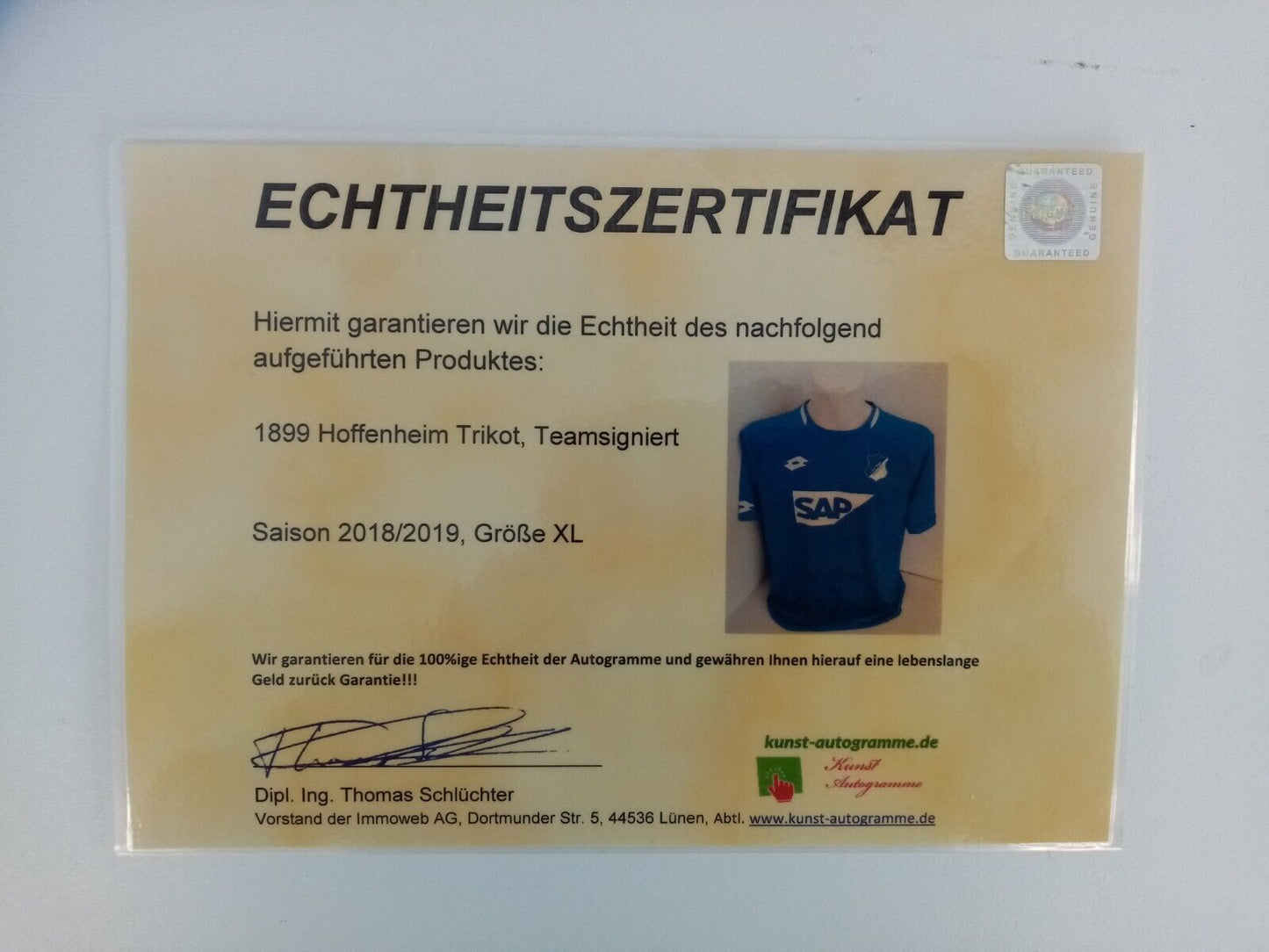 1899 Hoffenheim Trikot 18/19 Teamsigniert Autogramm Fußball Bundesliga Lotto XL