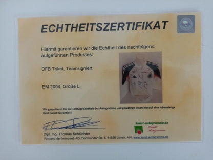 Deutschland Trikot EM 2004 Teamsigniert DFB Fußball Autogramm Euro Adidas Neu L