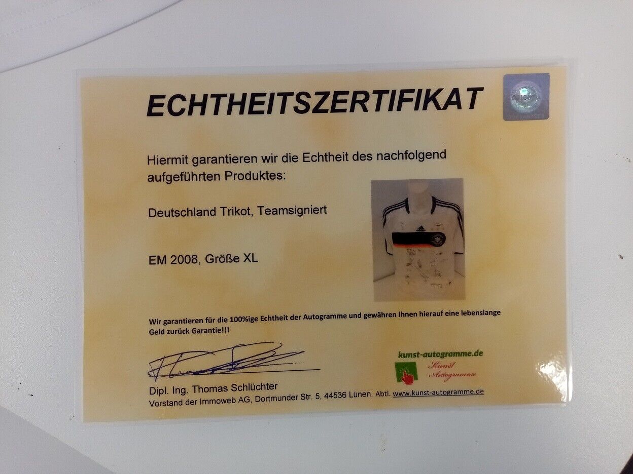 Germany jersey em 2008 team signed euro autograph football dfb adidas new XL