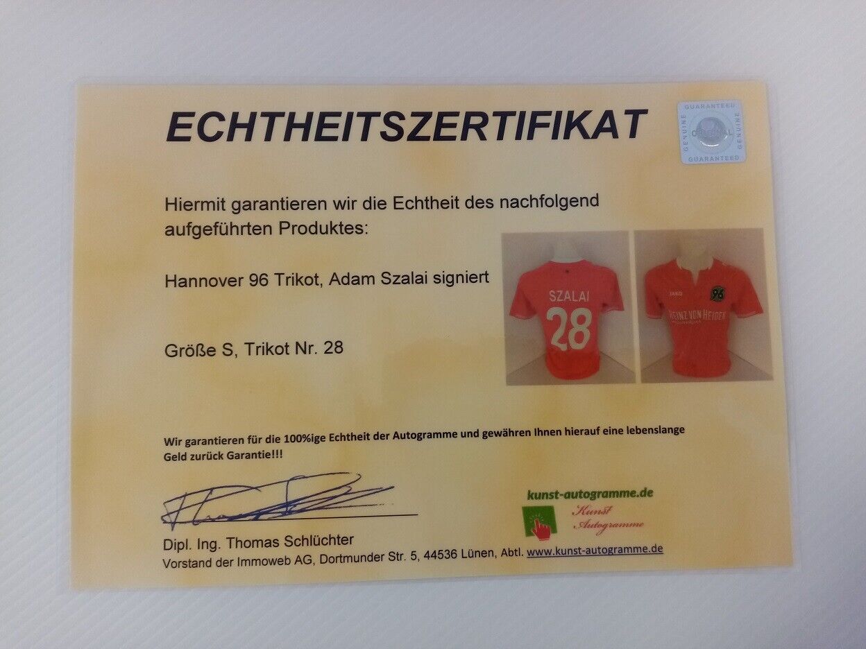 Hannover 96 Trikot Adam Szalai signiert Autogramm Bundesliga Fußball Neu Jako S