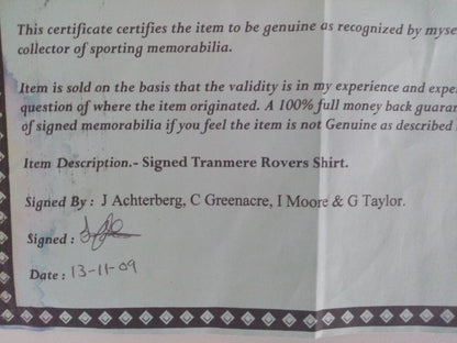Tranmere Rovers Trikot 03/04 signiert England Autogramm Fußball XARA COA 140