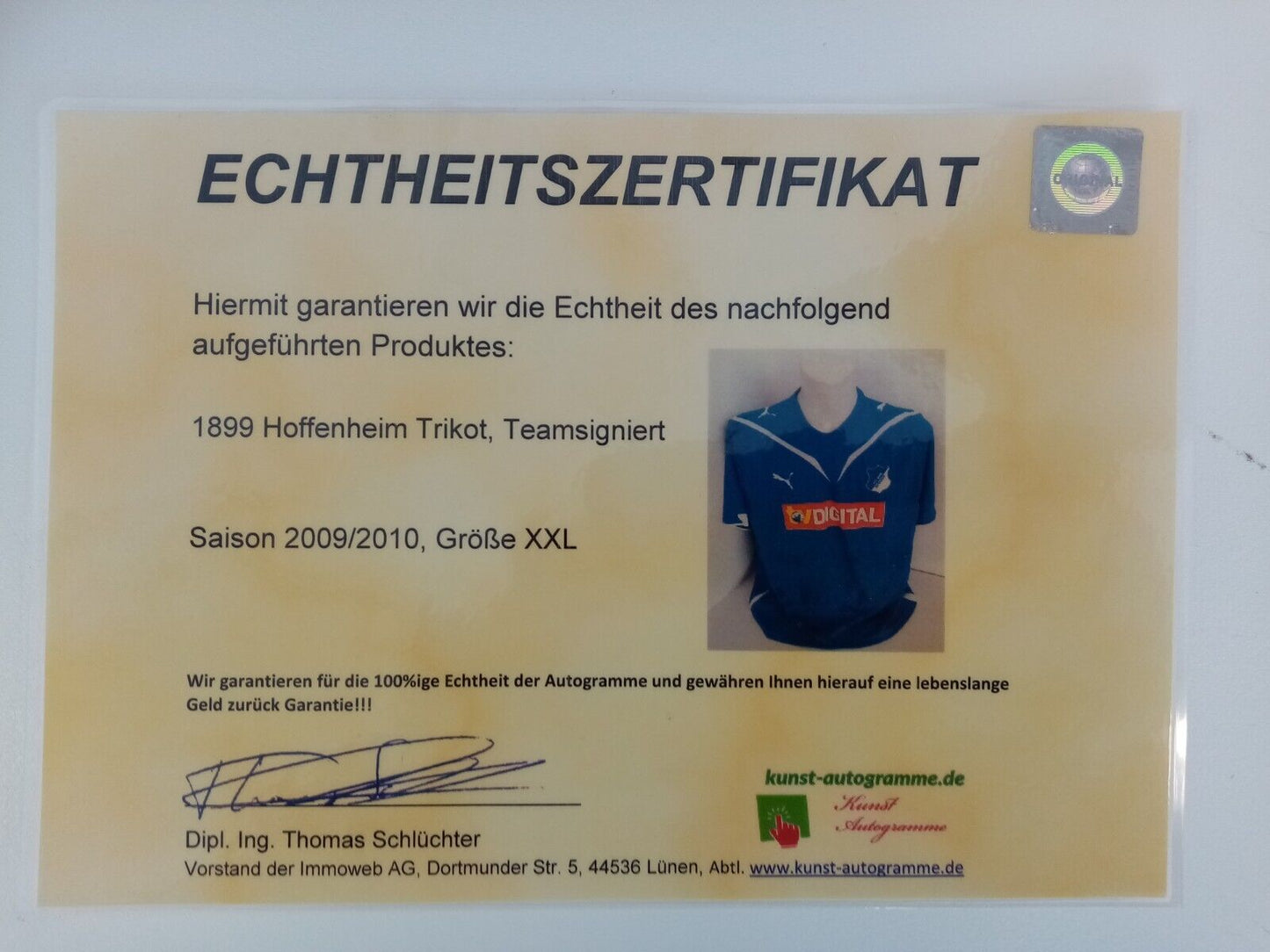 TSG 1899 Hoffenheim Trikot 2009/2010 Teamsigniert Autogramm Fußball Puma Neu XXL