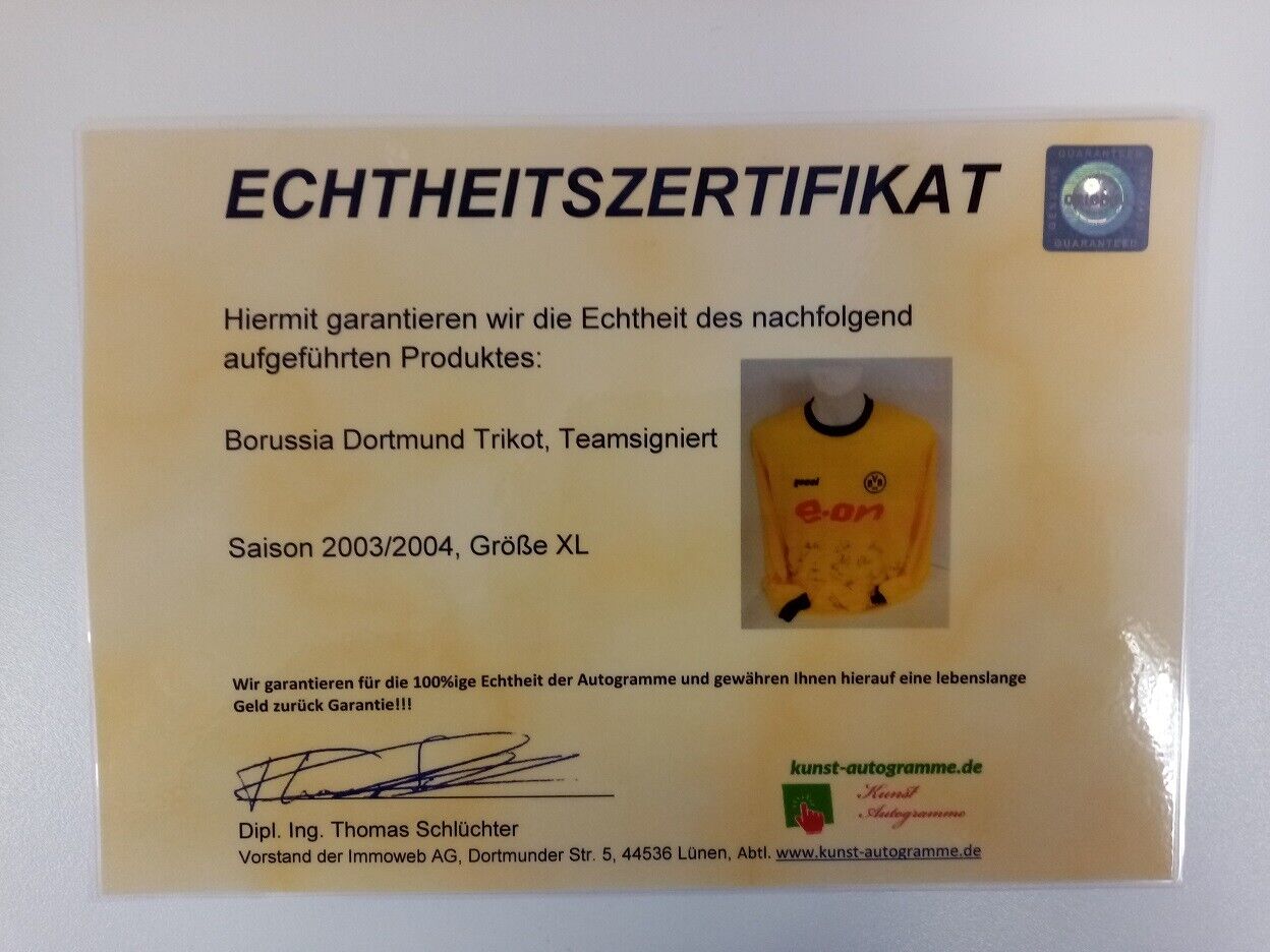 BVB Trikot 03/04 Teamsigniert Borussia Dortmund Autogramm Unterschrift goool, XL
