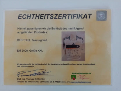 Deutschland Trikot EM 08 Teamsigniert DFB Fußball Autogramm COA Adidas Neu XXL
