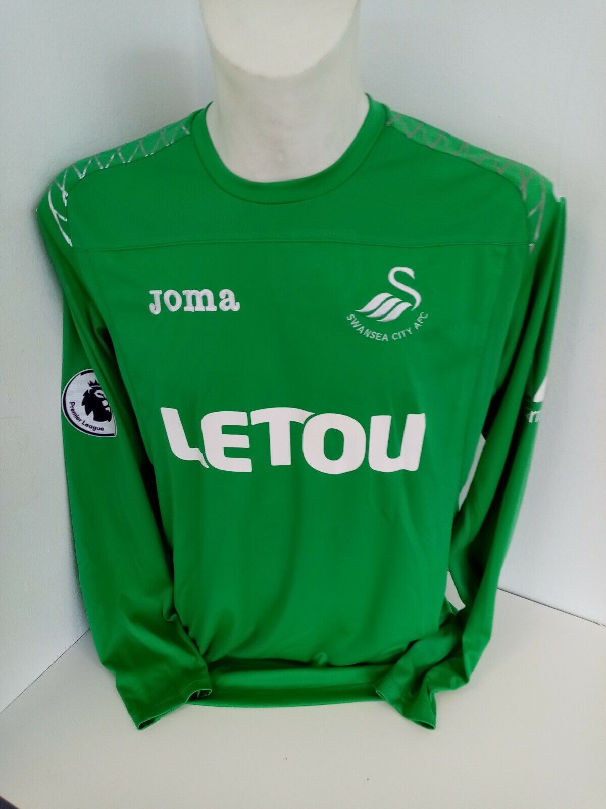 Swansea City Torwarttrikot 2017/2018 Teamsigniert England Joma Trikot Fußball L