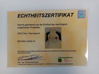 Germany jersey em 2004 team signed euro autograph football DFB adidas coa XL