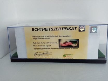 Fußballschuh Braithwaite und Koeman signiert FC Barcelona Barca Spanien Nike