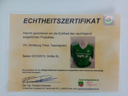 VfL Wolfsburg jersey 2012/2013 team signed wolves autograph football adidas XL