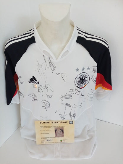 Deutschland Trikot EM 2004 Teamsigniert DFB Fußball Autogramm Adidas COA Euro XL
