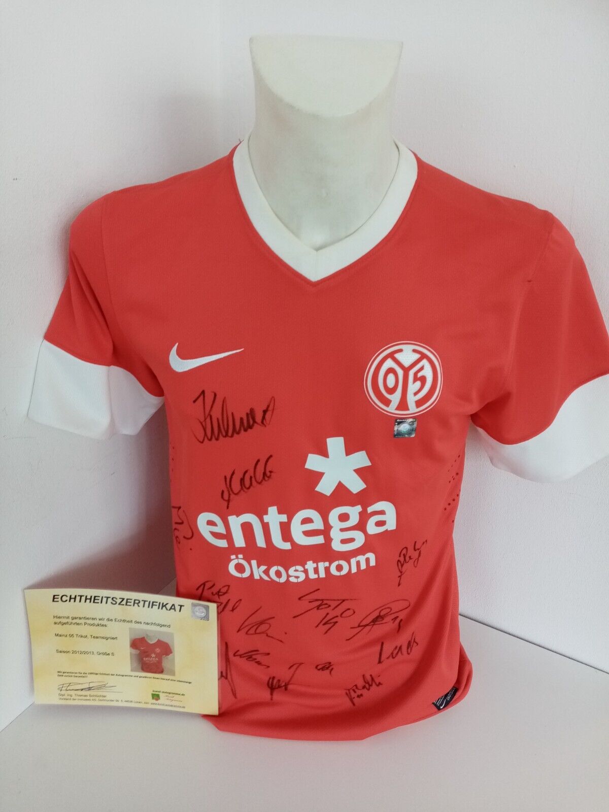 Mainz 05 jersey 2012/2013 team signed autograph bundesliga football nike coa s