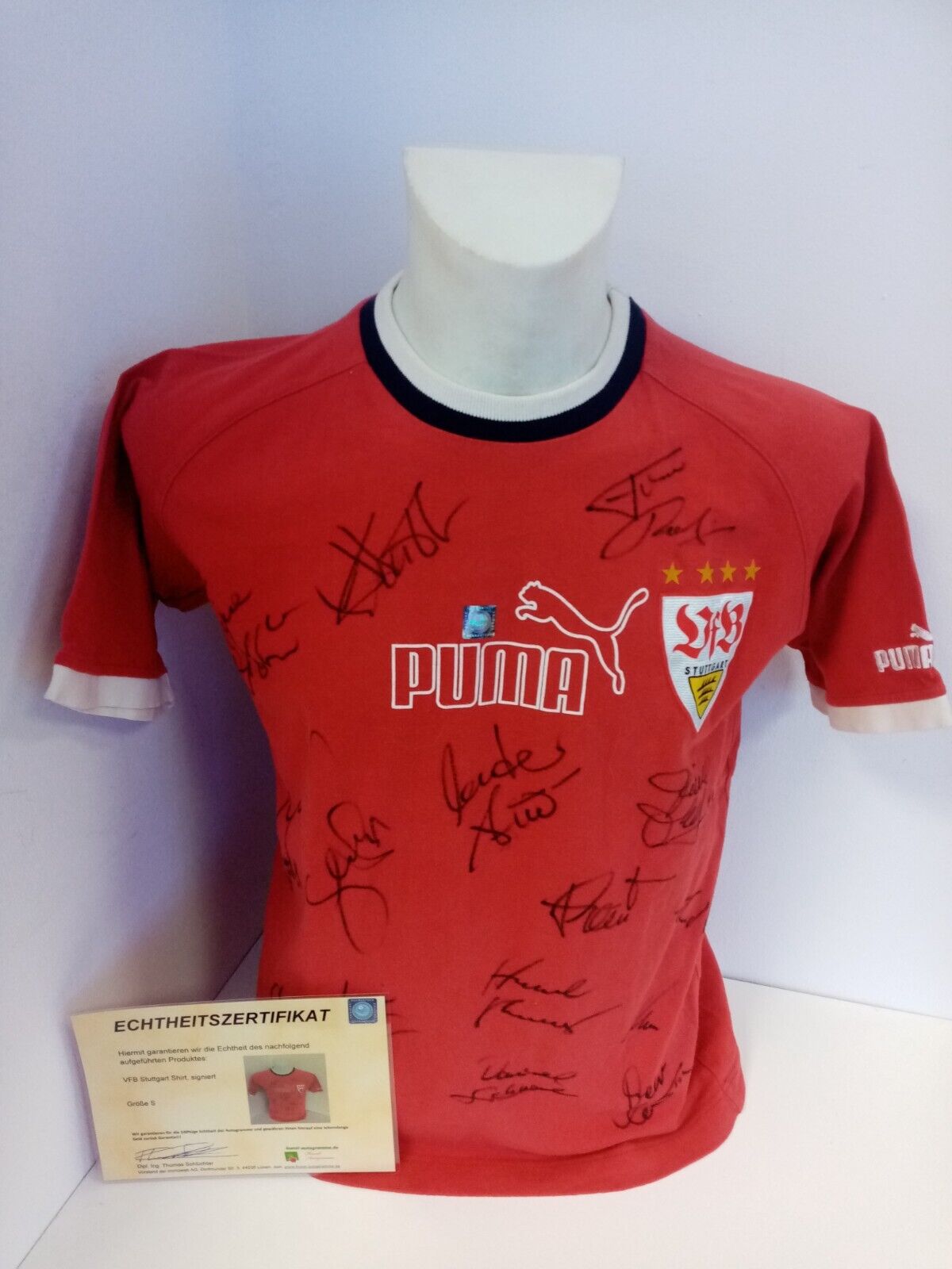 VFB Stuttgart Shirt 13/14 14/15 15/16 Teamsigniert Autogramm Fußball COA Puma S