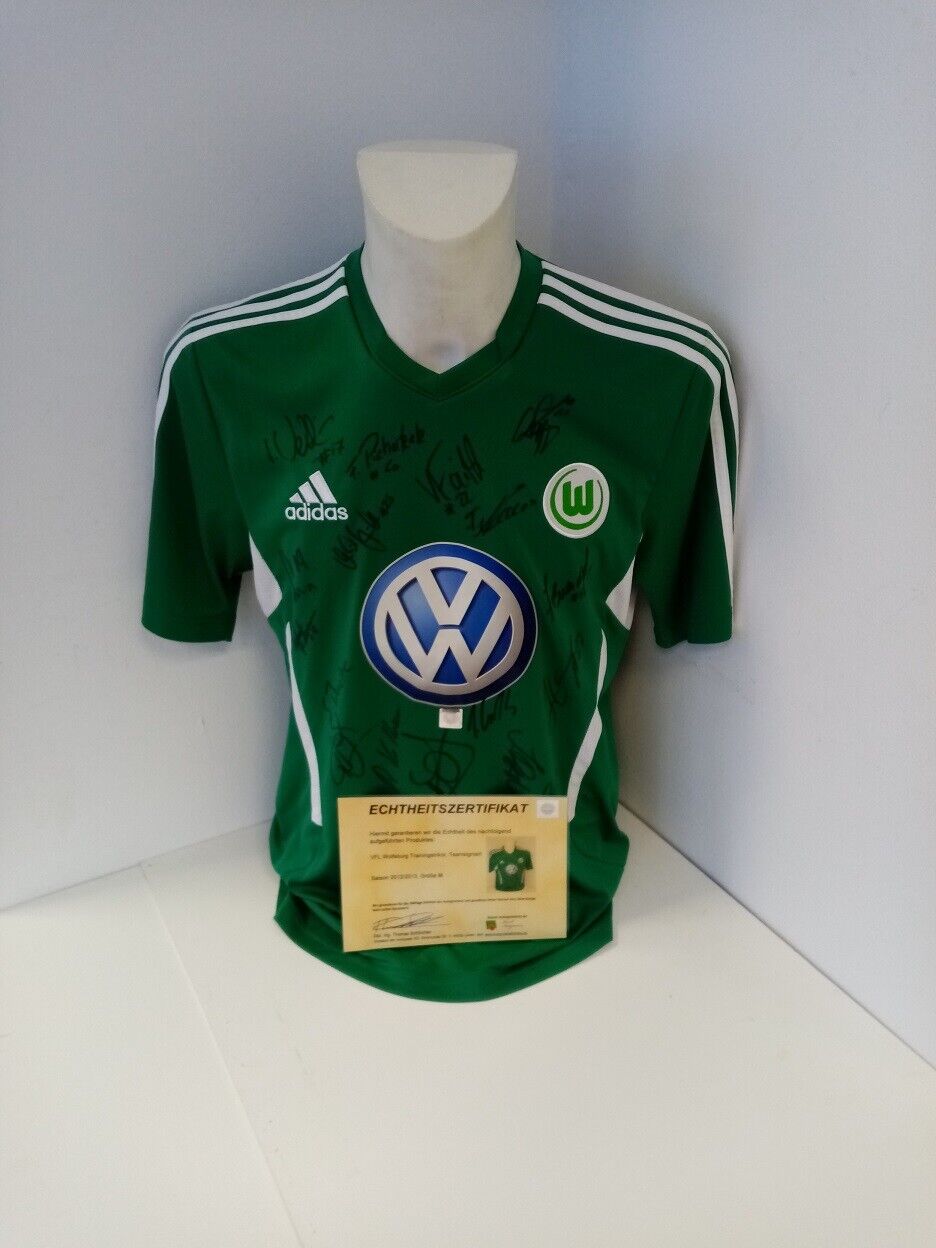 VFL Wolfsburg Trikot 2012/2013 Teamsigniert Wölfe Autogramm Adidas Bundesliga M