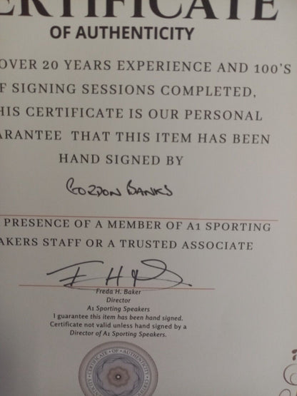 England Replika Torwart Trikot WM 1966 Gordon Banks signiert Wembley COA Neu L