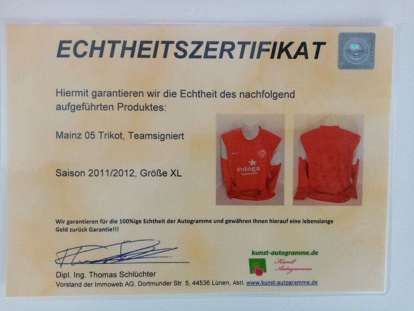 Mainz 05 Trikot 2011/2012 Teamsigniert Autogramm Bundesliga Fußball Neu Nike XL