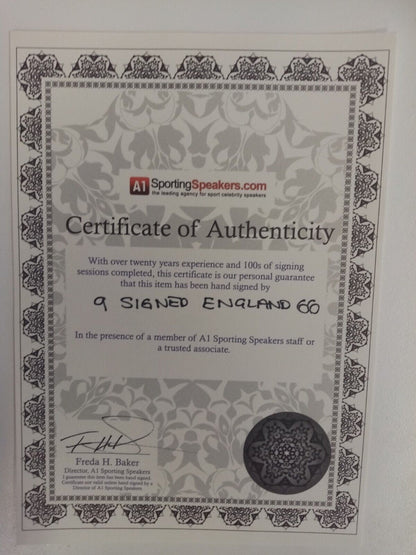 England Replika Trikot WM 1966 9x signiert Autogramm Fußball COA Wembley L / XL