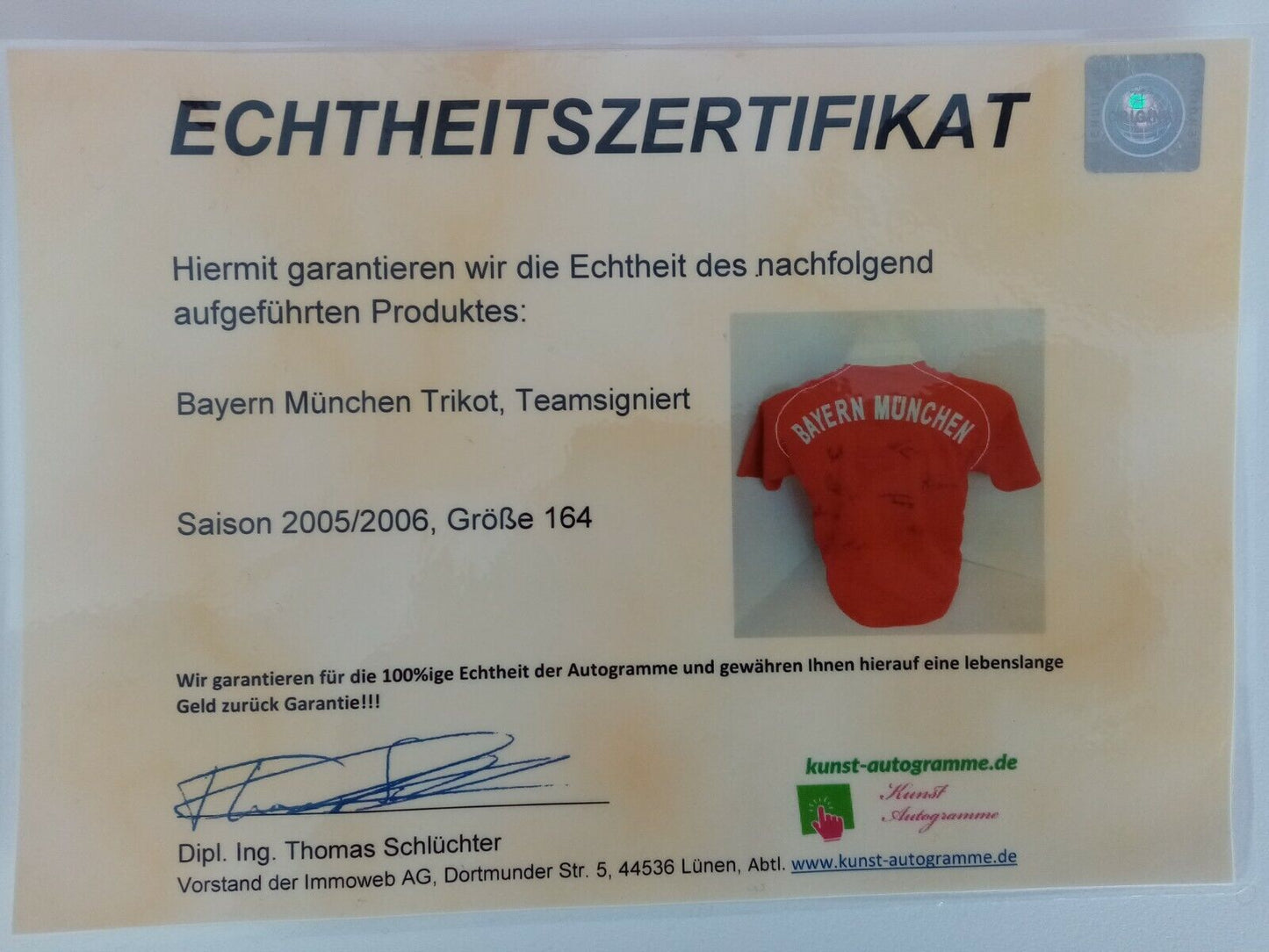 Bayern München Trikot 05/06 Teamsigniert Fußball Bundesliga Autogramm Adidas 164