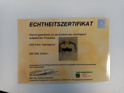 Deutschland Trikot EM 2008 Teamsigniert COA Autogramm Fußball DFB Adidas Neu L