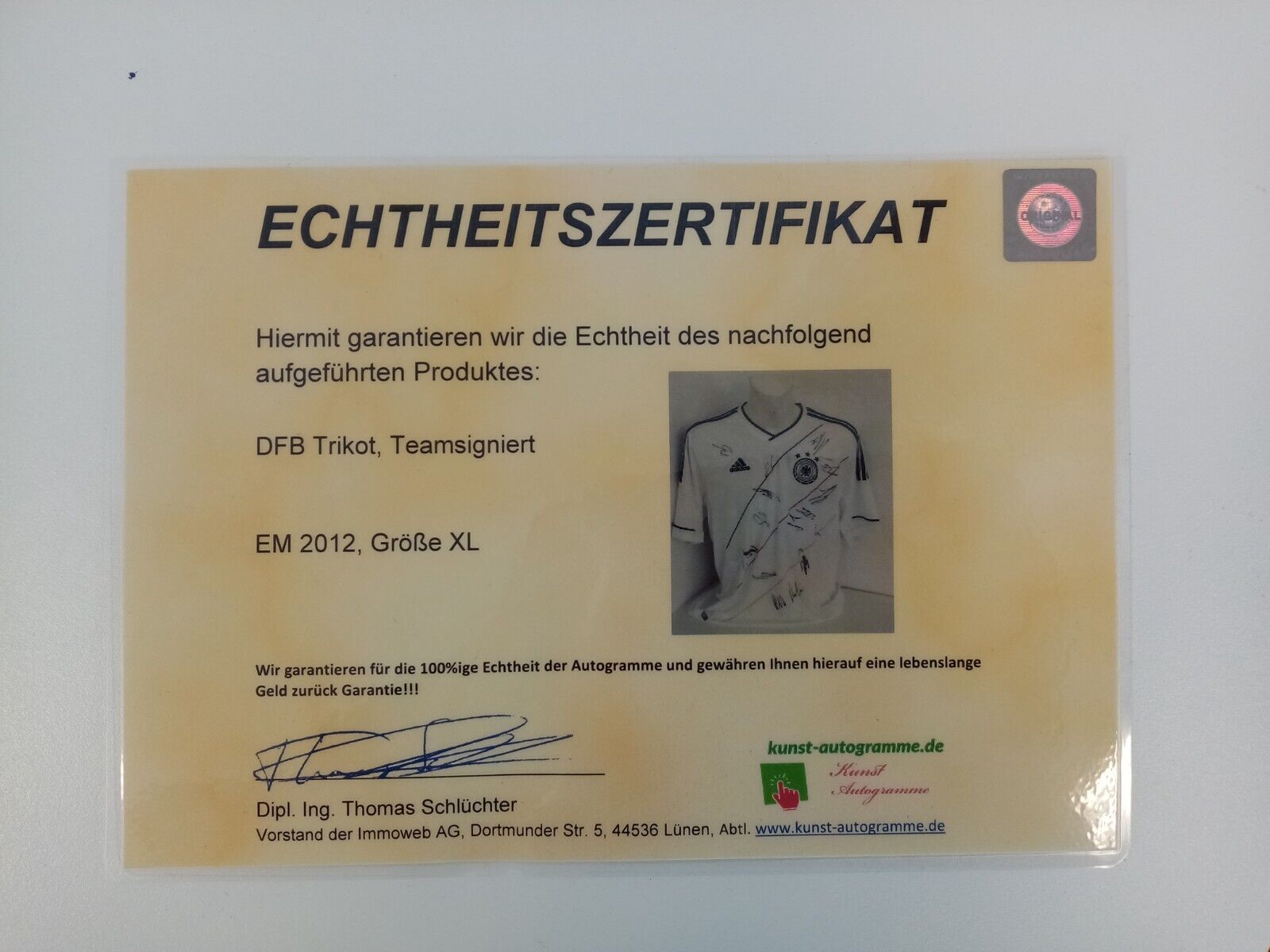 Germany jersey EM 2012 team signed autograph football DFB Euro Adidas Coa XL