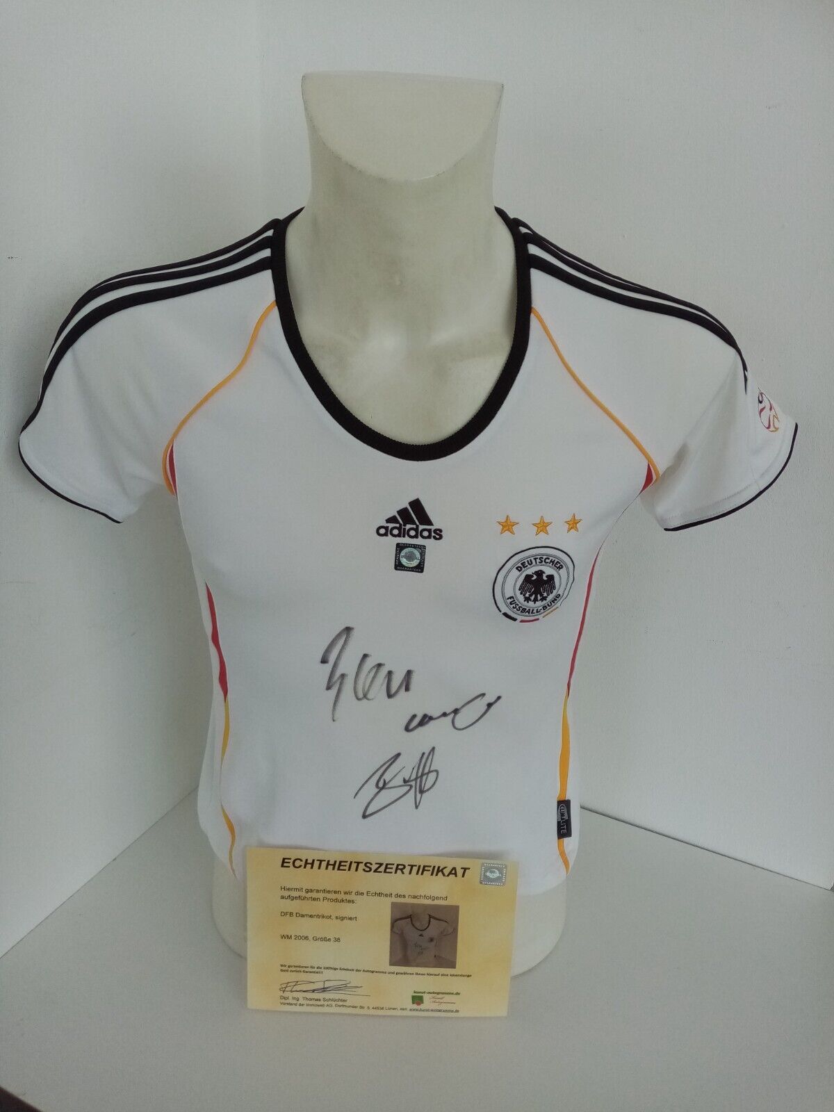 Deutschland Trikot Signiert DFB WM 2006 Autogramm Adidas Damen Fußball Größe 38