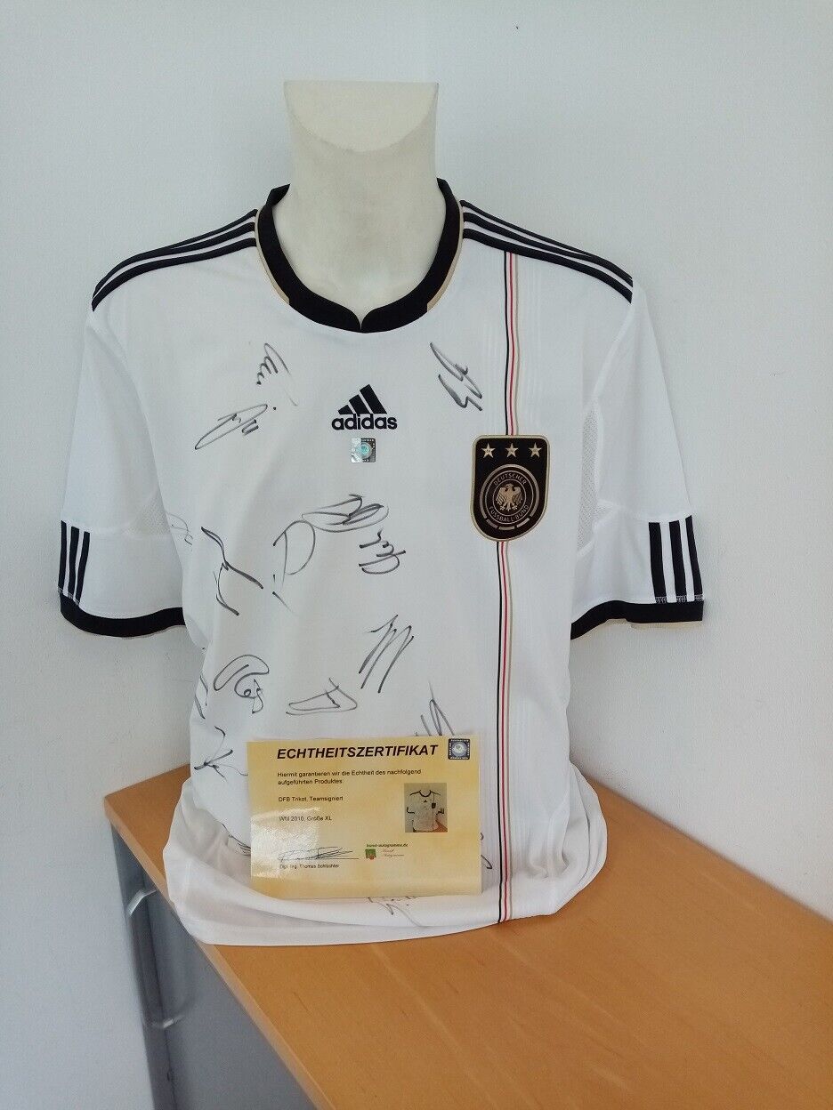 Deutschland Trikot WM 2010 Teamsigniert Autogramm Fußball DFB Adidas Größe XL